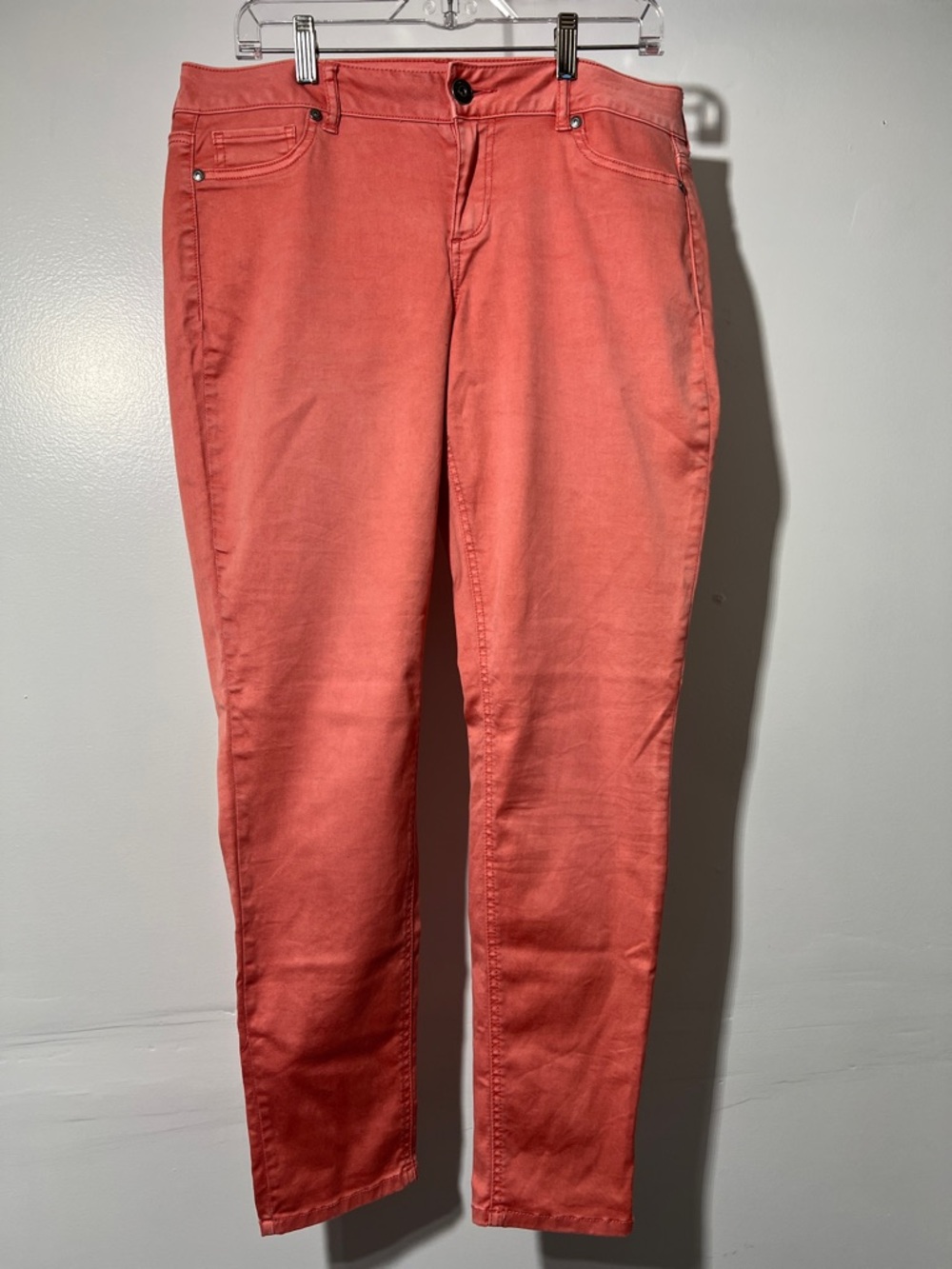 Maurices Coral Salmon Skinny Jeans